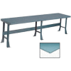 Global Industrial™ Production Workbench w/ Steel Square Edge Top, 144"W x 30"D, Gray