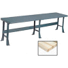 Global Industrial™ Production Workbench w/ Maple Square Edge Top, 120"W x 36"D, Gray