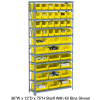 Global Industrial 10 Shelf Open Steel Shelving With 28 Akro Bins 36"X18"X73"