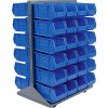 Global Industrial™ Mobile Double Sided Floor Rack - 48 Red Stacking Bins 36 x 54
