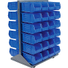 Global Industrial Mobile Double Sided Floor Rack - 48 Red Stacking Bins 36 x 54