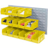 Global Industrial™ Wall Bin Rack Panel 36 x19 - 18 Yellow 5-1/2x11x5 Stacking Bins