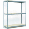 Global Industrial Wide Span Rack 60Wx24Dx96H, 3 Shelves Wood Deck 1200 Lb Cap. Per Level, Gray