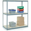 Global Industrial Wide Span Rack 48Wx48Dx84H, 3 Shelves Wood Deck 1200 Lb Cap. Per Level, Gray
