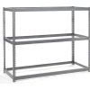 Global Industrial Wide Span Rack 72Wx15Dx96H, 3 Shelves No Deck 900 Lb Cap. Per Level, Gray