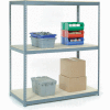 Global Industrial Wide Span Rack 48Wx24Dx60H, 3 Shelves Wood Deck 1200 Lb Cap. Per Level, Gray