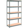 Global Industrial Extra Heavy Duty Shelving 48"W x 12"D x 96"H With 5 Shelves, Wood Deck, Gry