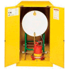 Justrite® Drum Cabinet 55 Gal. Capacity Horizontal Manual Close Flammable W/ Drum Rollers