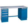 60 x 30 Plastic Safety Edge 4 Drawer & Cabinet Workbench