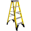 Werner 5' Fiberglass Step Ladder w/ Plastic Tool Tray 375 lb. Cap - 7305