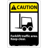 Graphic Signs - Caution Forklift Traffic Area - Plastic 7"W X 10"H