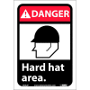 Graphic Signs - Danger Hard Hat Area - Vinyl 7"W X 10"H
