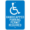 Aluminum Sign - Handicapped Parking Permit - .08" Thick, TM84J