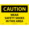 Safety Signs - Caution Wear Safety Shoes - Rigid Plastic 10"H X 14"W