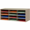 12 Compartment Steel Literature Sorter - 14"H Tan