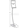 Global Approved 300887 Curved Floor Sign Holder, 8.5" x 14", Metal ,1 Piece