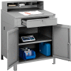 Global Industrial Cabinet Shop Desk - Pigeonhole Riser 34-1/2"W x 30"D x 51-1/2"H - Gray
