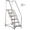 2 Step Aluminum Rolling Ladder, 24" W Ribbed Step, W/O Handrails - WLAR002244