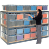 Global Industrial™ Record Storage Rack 72"W x 24"D x 60"H With Polyethylene File Boxes - Gray