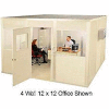 Portafab Class A Fire & Sound Rated Vinyl Panels 4 Wall (Steel Beam) 12' x 20' - Champagne
