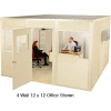 Portafab Class A Fire & Sound Rated Vinyl Panels 3 Wall (Steel Beam) 10' x 16' - Champagne