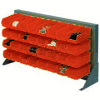 Global Industrial Louvered Bench Rack 36"W x 20"H - 22 of Red Premium Stacking Bins