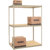 Global Industrial High Capacity Starter Rack 60x48x843 Levels Wood Deck 1300lb Per Shelf Tan