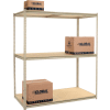 Global Industrial High Capacity Starter Rack 72x48x843 Levels Wood Deck 1000lb Per Shelf Tan