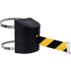 Tensabarrier Safety Crowd Control, Clamp Mount Barrier, Black With 15' Black/Yellow Retractable Belt