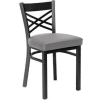 Fabric Cross Back Chair Gray