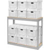 Global Industrial&#8482; Record Storage With Boxes 42&quot;W x 15&quot;D x 36&quot;H - Gray
