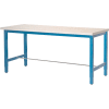 Global Industrial™ 72x36 Adjustable Height Workbench Square Tube Leg, Laminate Safety Edge Blue