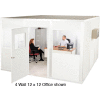 Portafab Class A Fire & Sound Rated Vinyl Panels 3 Wall (Steel Beam) 8' x 12' - White