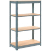 Global Industrial™ Heavy Duty Shelving 48"W x 18"D x 72"H With 4 Shelves - Wood Deck - Gray