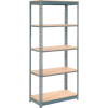 Global Industrial™ Heavy Duty Shelving 48"W x 12"D x 72"H With 5 Shelves - Wood Deck - Gray
