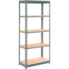 Global Industrial&#8482; Heavy Duty Shelving 48&quot;W x 12&quot;D x 72&quot;H With 5 Shelves - Wood Deck - Gray