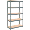 Extra Heavy Duty Shelving 48"W x 18"D x 72"H With 5 Shelves - Wood Deck - Gray