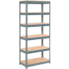 Global Industrial Extra Heavy Duty Shelving 36"W x 18"D x 72"H With 6 Shelves, Wood Deck, Gry