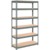 Global Industrial Extra Heavy Duty Shelving 48"W x 18"D x 72"H With 6 Shelves, Wood Deck, Gry