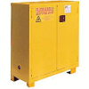 Global Industrial Flammable Cabinet W/ Legs, 28 Gallon Manual Close DBL Door, 34"Wx18"Dx48"H