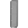 Pucel Heavy Duty Extra Wide Welded Steel Locker Double Tier 18x18x75 2 Door Gray