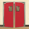 Aleco® 5'0" x 7'0" Twin Panel Medium Duty Red Impact Door 432081