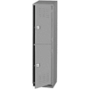 Pucel Heavy Duty Extra Wide Welded Steel Locker Double Tier 18x18x75 2 Door Gray