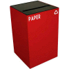 Steel Recycling Container with Paper Slot Opening - 24 Gallon Capacity Red - 24GC02-SC