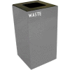 Steel Recycling Container with Waste Disposal Opening - 28 Gallon Capacity Gray - 28GC03-SL