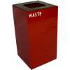 Steel Recycling Container with Waste Disposal Opening - 28 Gallon Capacity Red - 28GC03-SC