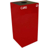 Steel Recycling Container with Bottle & Can Opening - 32 Gallon Capacity Red - 32GC01-SC