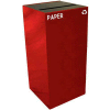 Steel Recycling Container with Paper Slot Opening - 32 Gallon Capacity Red - 32GC02-SC