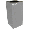 Steel Recycling Container with Waste Disposal Opening - 32 Gallon Capacity Gray - 32GC03-SL
