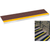 Grit Surface Aluminum Stair Tread 9"D 48"W Glued Down Yellowbrown